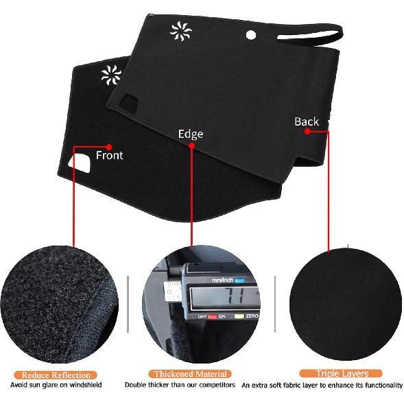 Dash Cover Mat Fit For Toyota Sienna 2011-2014, Dashboard Cover Pad Carpet Protector (Black)