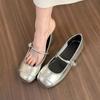 Women's Mary Jane Shoes Flat Sole One-length Strip Shallow Mouth Shoes  Round Toe Dress Casual Women's Shoes In The Korean Style