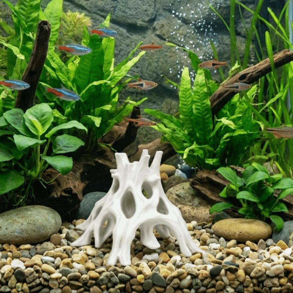 Tree Trunk Fish Shrimp Hiding Cave Plastic Tree Root Caves Fish Tank Landscaping