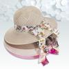 Lady's Casual Sun Hats Elegant Raffia Hats Sun Protection Wide Brim Hats Outdoor Travel Beach Hats Spring Summer