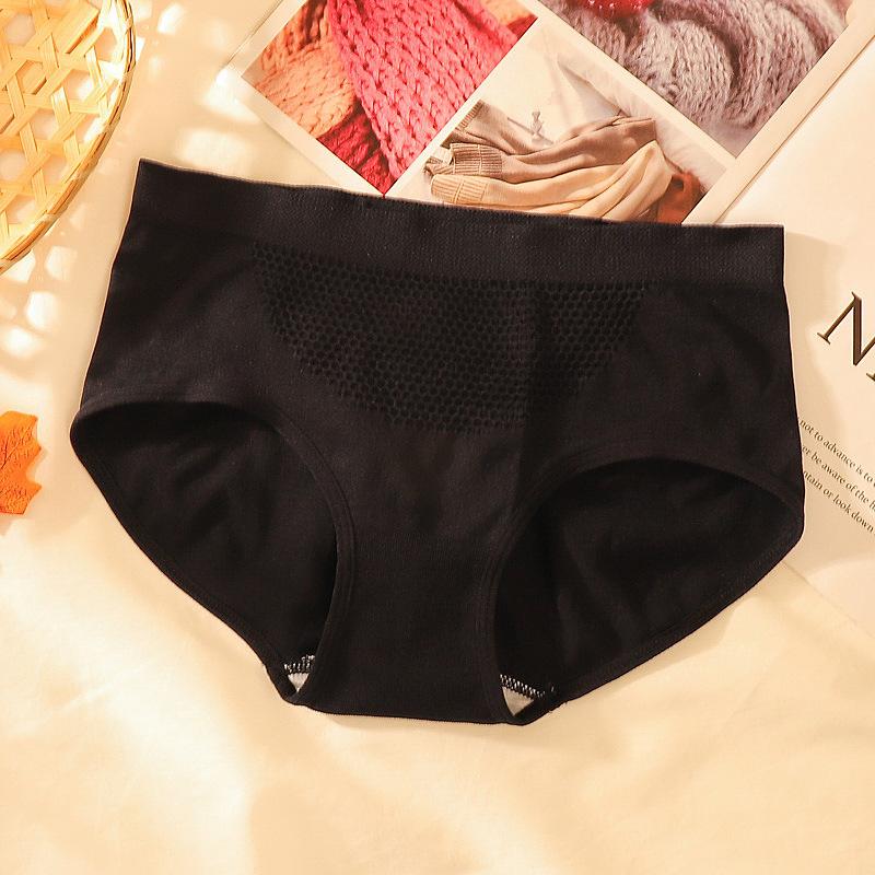 Mid Waist Seamless Nylon Briefs Tummy Control Butt Lifter Leakproof Underwear for Daily Wear