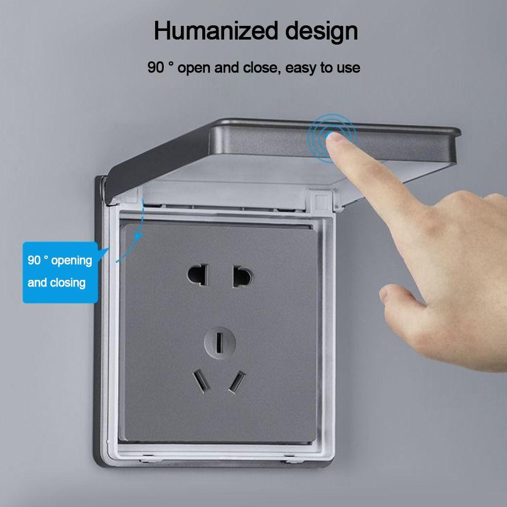 Self-Adhesive Socket Waterproof Box Wall-mounted Electric Plug Cover Switch Protective Cover Wall