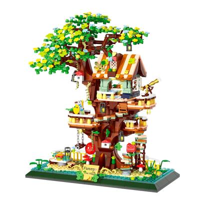 LULUFUN Игрушка-конструктор «Домик на дереве», Домик на дереве, 3D-пазл, Мини-блоки, Сборка, Для детей и взрослых, Подарок на праздник, Новогодний подарок, Подарок на день рождения,