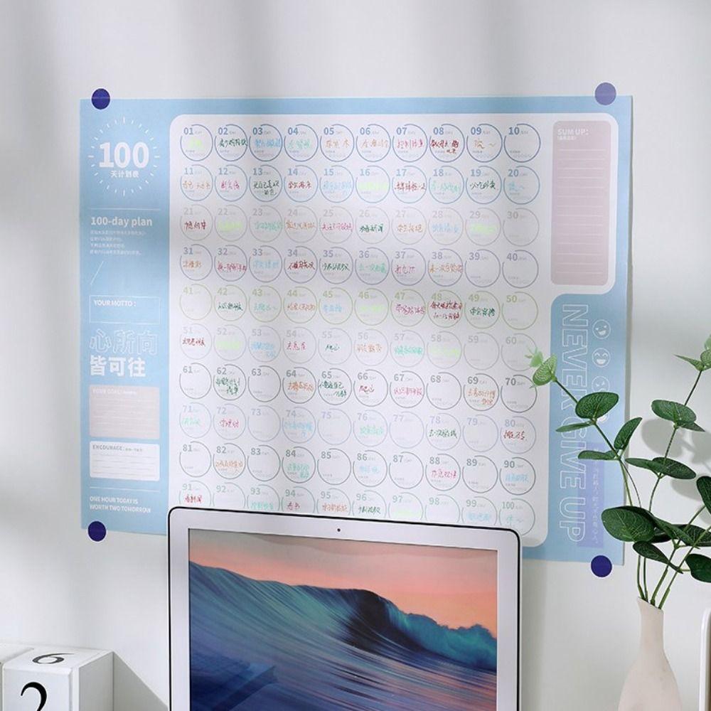 Фитнес 100-дневный план-лист Список дел Настенный план-планировщик Контрольный список Домашний офис