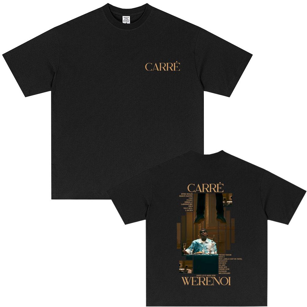 2026 Summer Rapper WeRenoi Carré Album Printed Tshirt Mens Fashion Hiphop Pop Music Cotton Loose Casual Retro Tshirt Tops