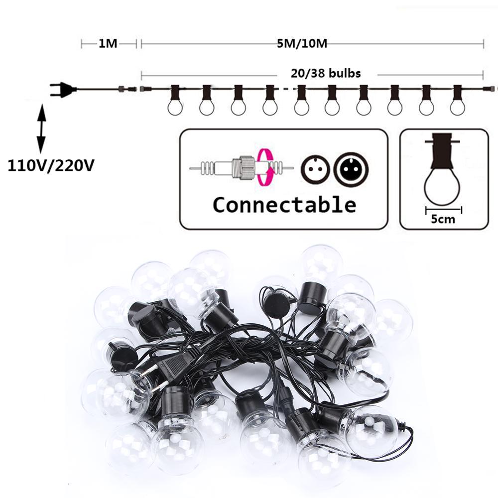 6m/11m Led Globe String Light Christmas Garland Outdoor Home Led Festoon Bulb Fairy Light for Party Garden Patio Decoration