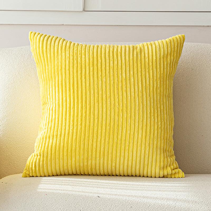 2Pcs Striped Corduroy Throw Pillow Covers Solid Color Decorative Cushion Cases Set for Sofa Bed
