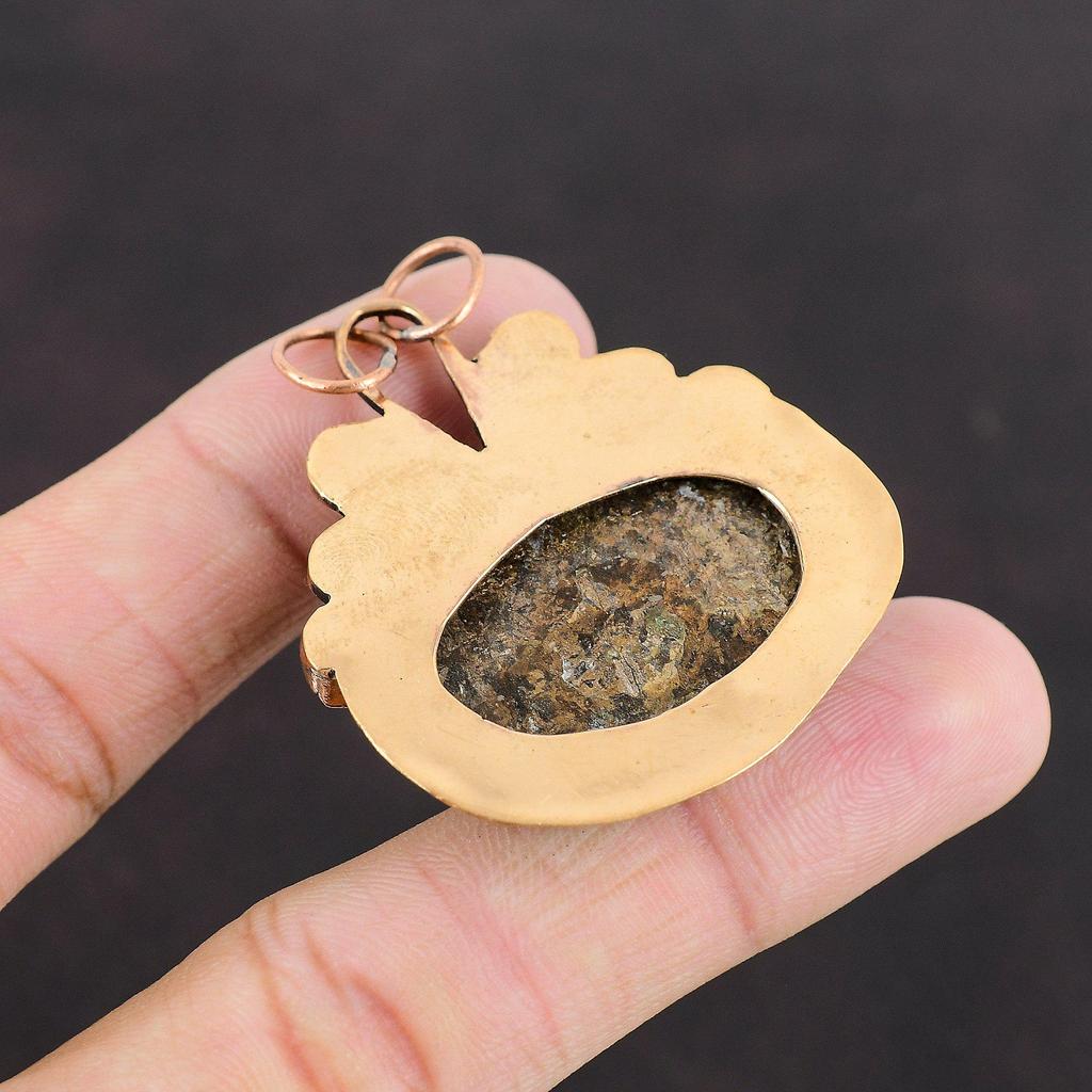 Подвеска из бронзита, подвеска из лабрадорита, медная подвеска, эффектная подвеска, оригинальная подвеска из драгоценного камня, медные украшения ручной работы, подарок на помолвку