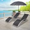 Day and Night - Day and Night Sun Loungers with Black Aluminum Parasol