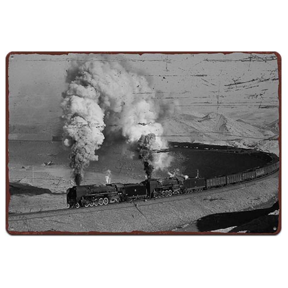 Металлический постер с поездом, винтажные тарелки, оловянные знаки, настенный постер, ретро-налет, постер, бар, паб, клуб, стены, домашний декор, настенные наклейки, плакат