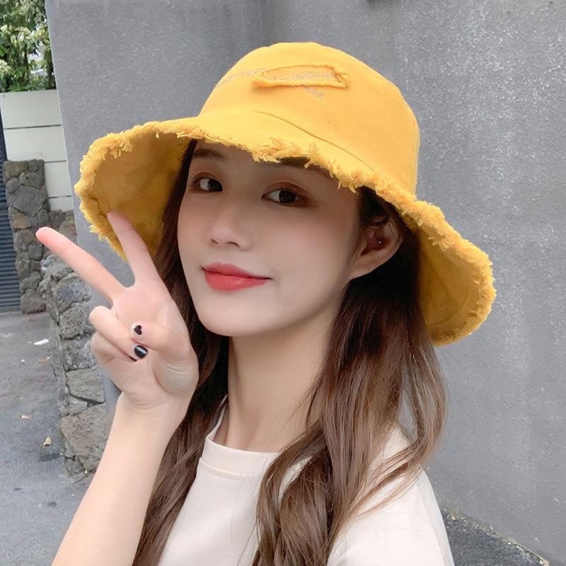 Hat Women'S Summer Big Brim Japanese Face Cover Summer Big Brim Fisherman Versatile Shade Tide Fashion Sunscreen Hat