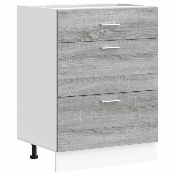VidaXL Base Kitchen Cabinet "Lyon" Sonoma Grey Engineered Wood 854255