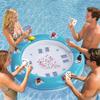 40 Inch Round Floating Card Table for Pool Inflatable Pool Game Table with Fruit Drink Holder Floating Card Game Tray for Summer
