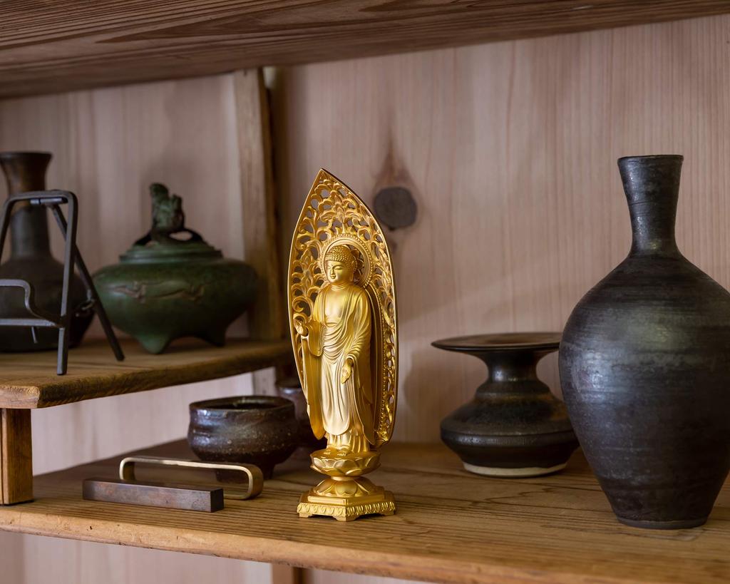 Buddha Statue Amida Nyorai Standing Statue 15cm Buddhist Hideun Makita Original In the Year of the Dog and Twelve Zodiac Guardian Zodiac Zodiac