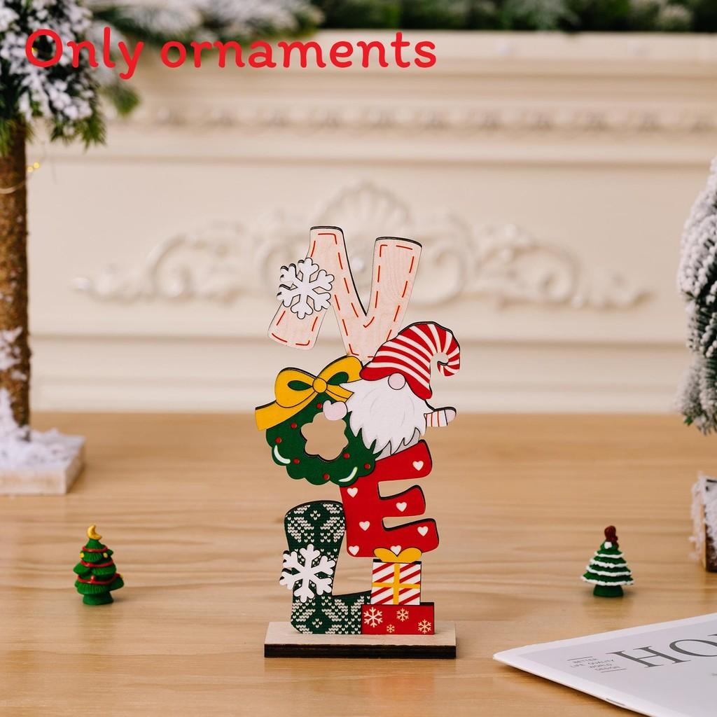 Christmas Gnome Desktop Figurine Wooden Christmas Decor With Printed Letters For Holiday Display