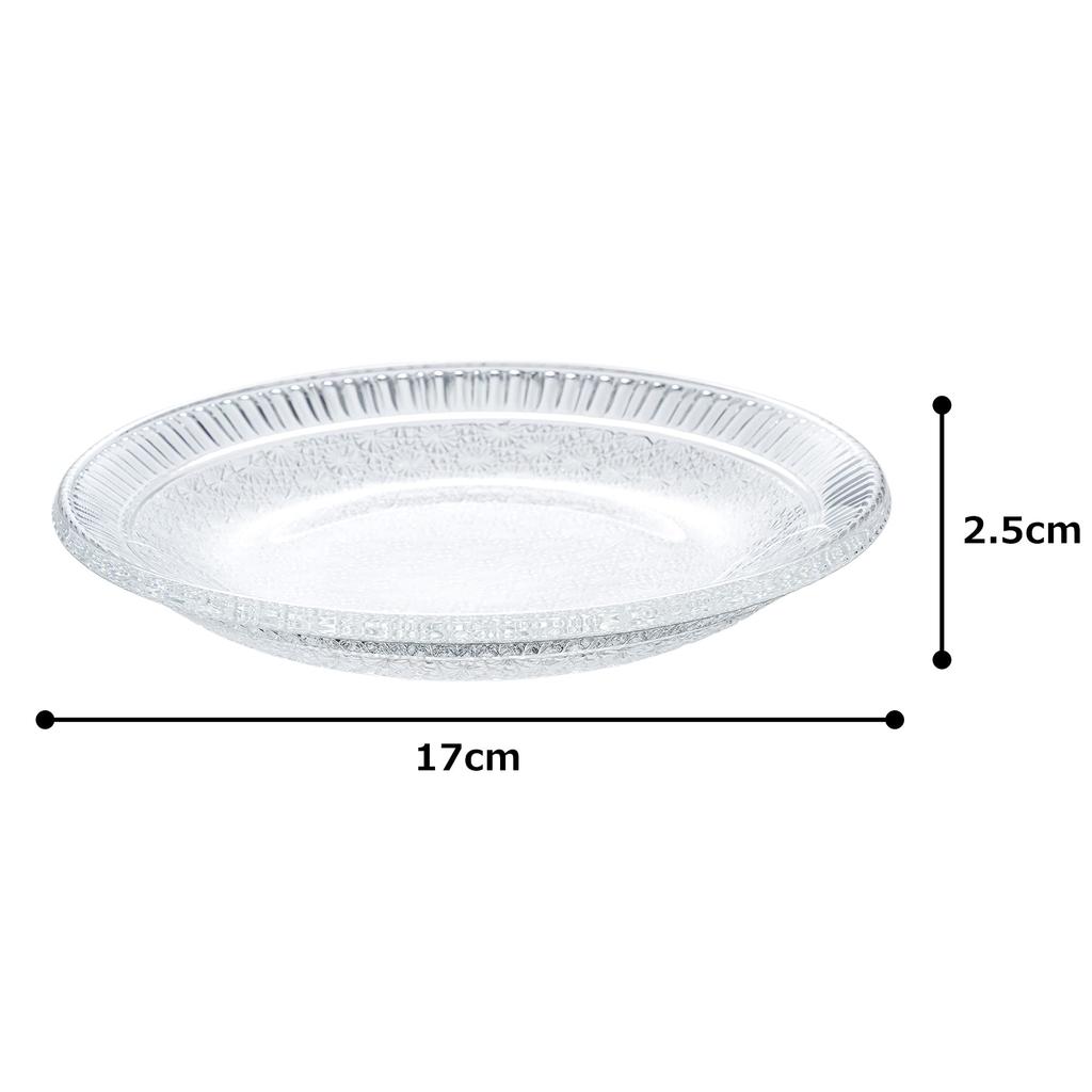 Mizusaki Glass Fruit Plate, Approximately 17cm, Miyabi, Made In Japan, MKG-210121