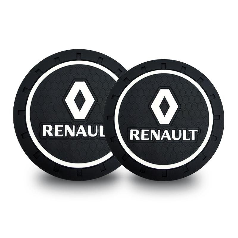 2026 Hot For Renault Interior Stickers Car Coaster Water Cup Slot Non-Slip Mat Pad Emblem Interior For Renault Megane 2 3 4 Twin Y999
