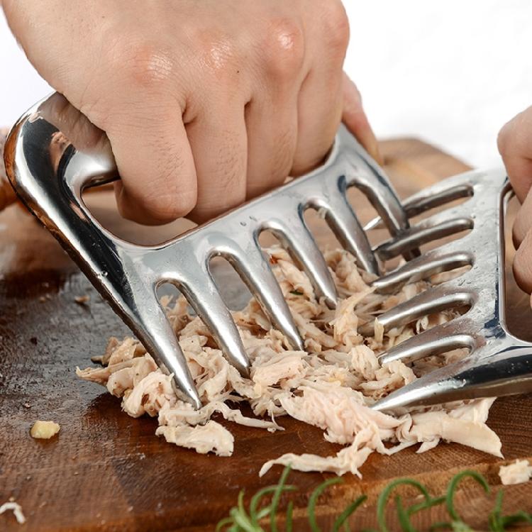 Набор из 2 стальных вилок для разрывания мяса, кухонный инструмент, когти для разрывания мяса для жаркого, праздничных ужинов и барбекю
