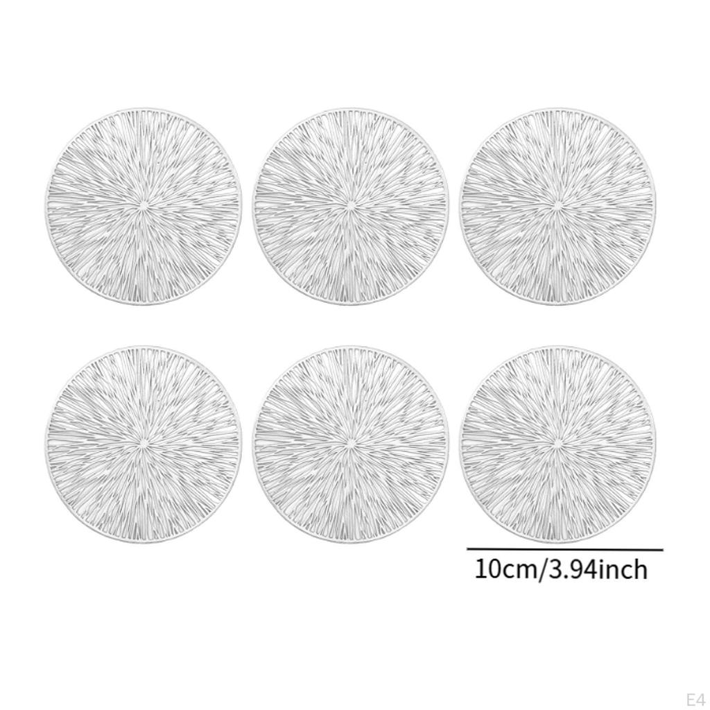 6 Pack 4 Inch Coasters Set for Mugs And Cups Stackable Kitchen Office