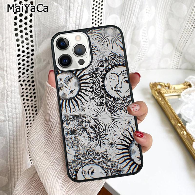 Астрологический чехол для телефона 'Солнце Луна Звезда' для iPhone 17 Air 16 16e 15 plus 11 12 13 14 pro max