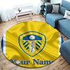 Круглый ковер с индивидуальным именем Leeds United, Ковер для гостиной, спальни, дивана, игровой комнаты, Нескользящий коврик для пола