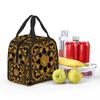 Golden Lion Baroque Pattern Insulated Lunch Bag for Women Kids Portable Food Boxes Thermal Lunch Box Tote