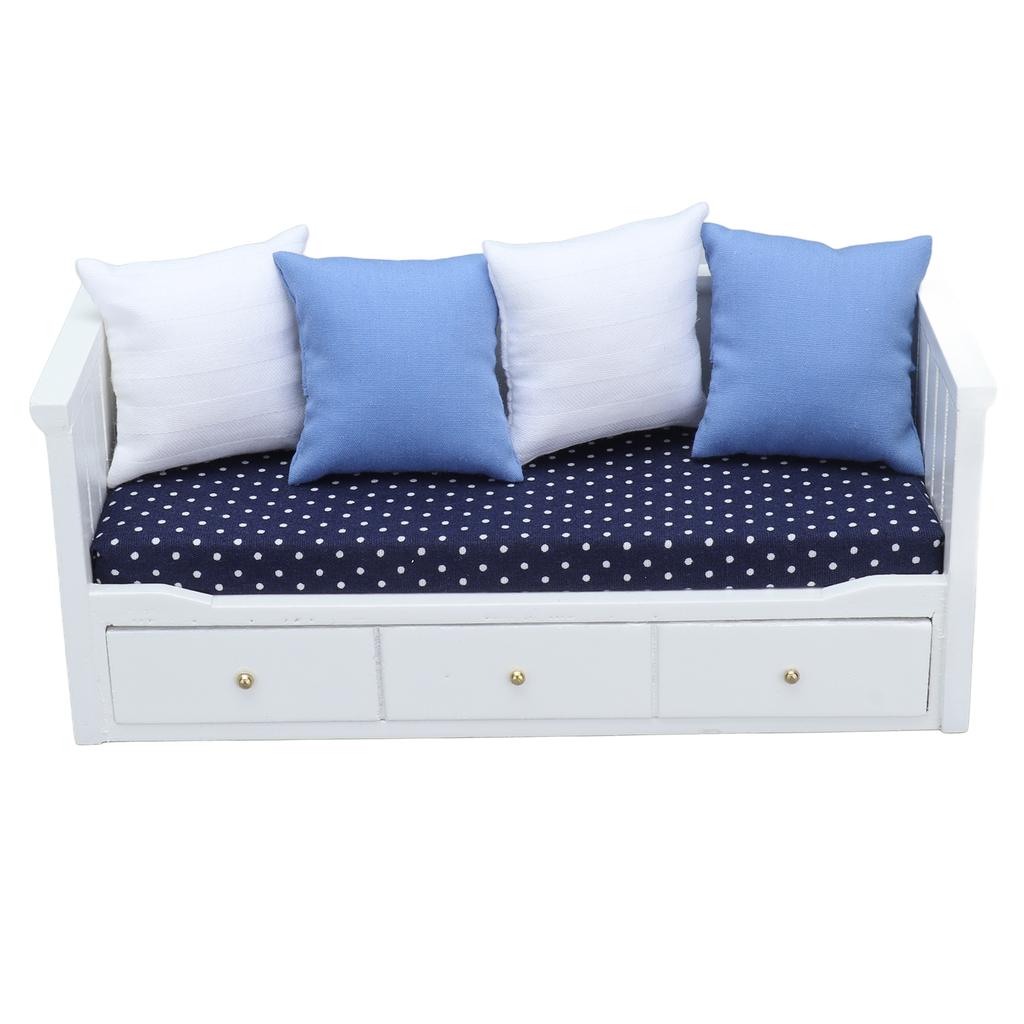 1:12 Dollhouse Sofa Toys Mini Wooden Furniture Model Dollhouse Bedroom Living Room Decoration