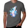 Axolotl Swimming with Cherry Blossoms TShirt Work Wear Breathable Tee