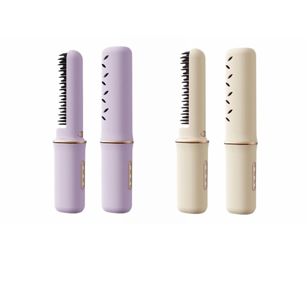 Anti-Scald Heated Brush Comb Frizz-Free Hair Styling Iron Hair Straightener Brush Travel