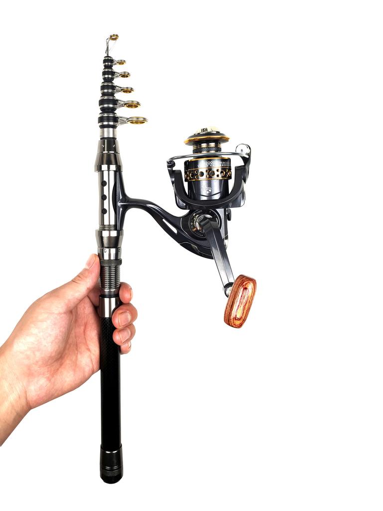 Новый портативный набор рыболовных снастей 5.2:Катушка с 1 передаточным числом и удочка длиной 1,8-3 м, подходит для летней телескопической удочки, спиннинговая катушка, приманка, рыболовный крючок