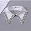Shirt Detachable Collar Neckline White Black False Collar Fashion Pearl Fake Collar  Women