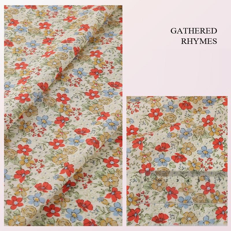 Ткань с цветочным принтом Высококачественная хлопковая ткань Дышащая Мягкая для одежды Шитья Платья Постельное белье Простыни Шторы Материал