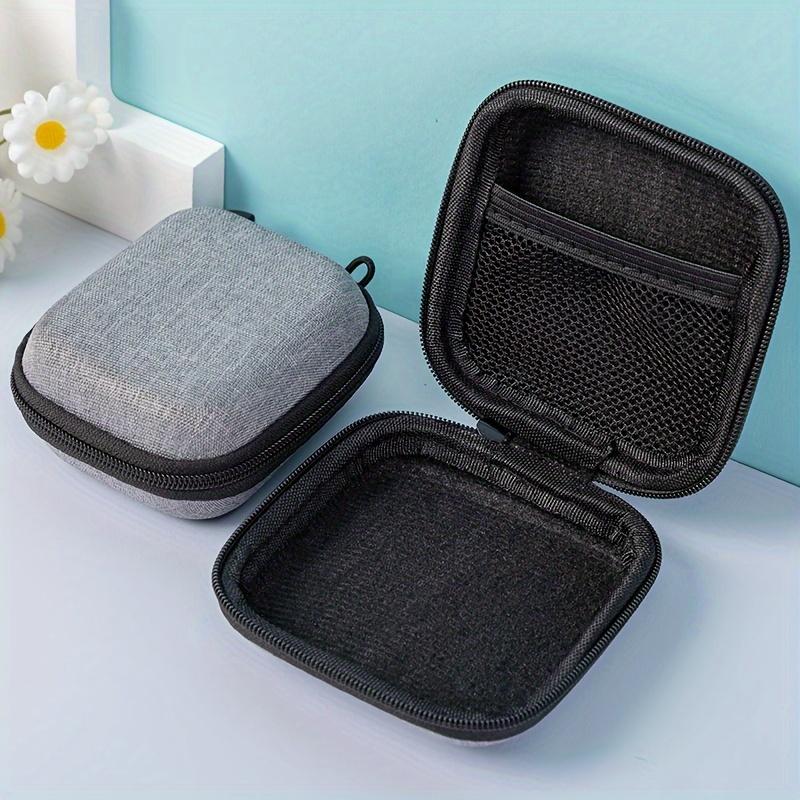 Mini Earphone Storage Bag Hard Shell Data Cable Organizer Box Portable Travel Gadgets Protective Cover Solid Color Large Capacity Case