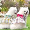 Plaid Dress Pleated Dog Cat Small Medium Dog Pet Clothes Princess Wedding Dress Supplies Bicycles