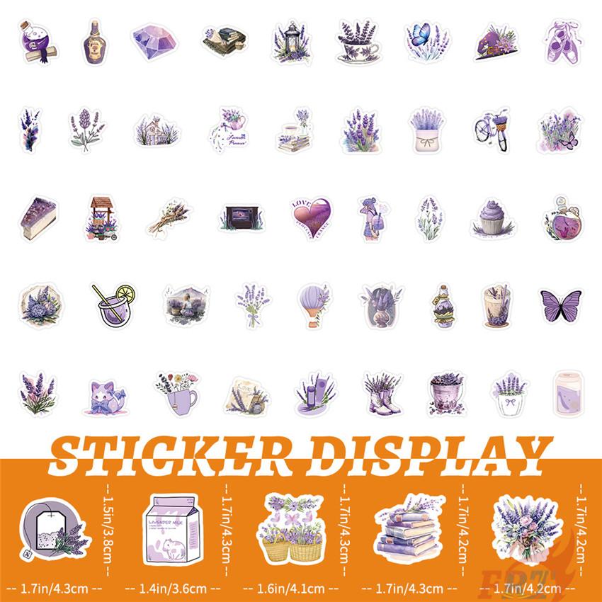 100 шт./компл. фиолетовые наклейки с лавандой, модные наклейки «сделай сам», наклейки
