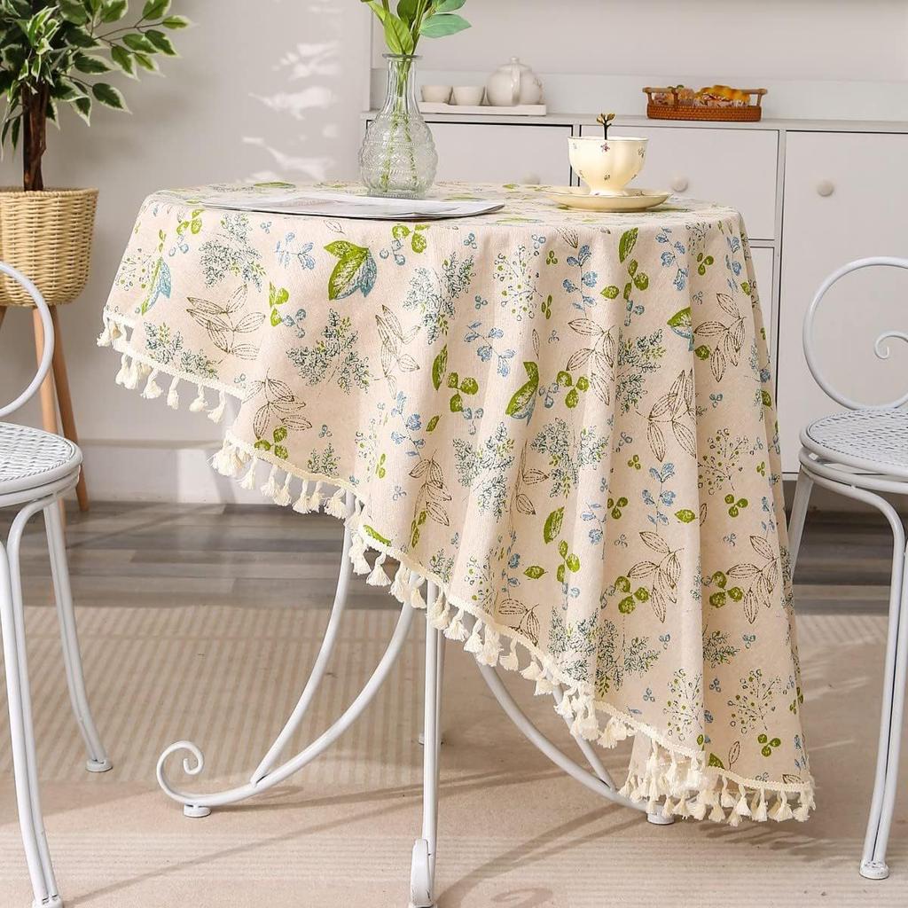 Dining Table Fabric Round Table Retro Floral Cover Towel Restaurant Round Table Table Cover Cloth Direct Supply
