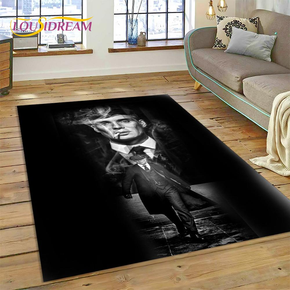 3D P-Peaky Blinders Tommy Shelby HD Rug Carpet for Living Room Bedroom Home Decor,Floor Mat Non-slip Decoration for Sofa Doormat
