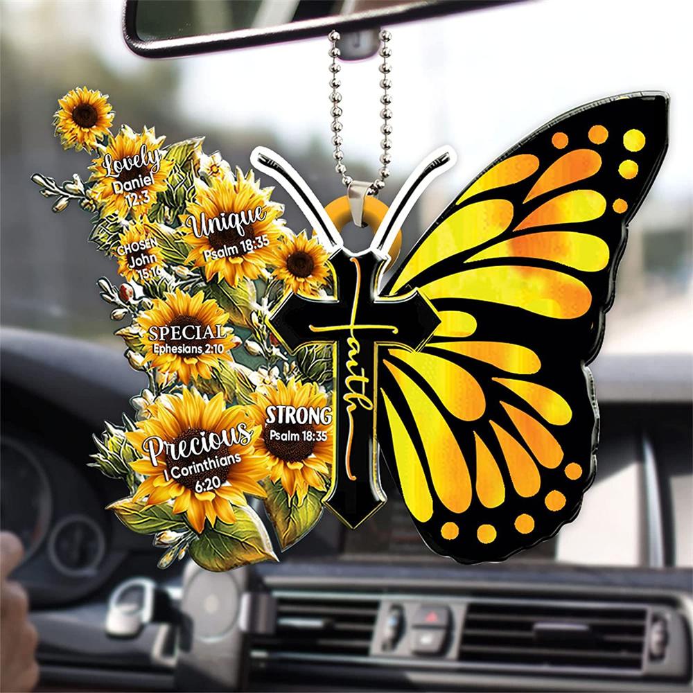Car Pendant Stylish Personalized Style Car Interior Accessories Butterfly Cross Shape Design Widget Creative Do Not Fade Durable