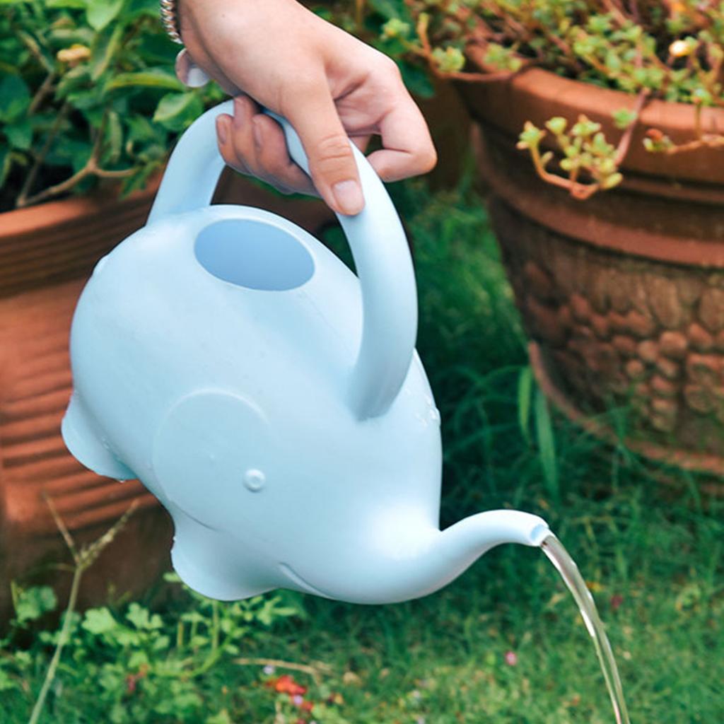 Cartoon Elephant Watering Can Plastic 1L Large Capacity Handheld Cute Animal Kids Watering Pot for