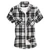 2023 Men's Plaid Casual Short Sleeve Shirt with Double Pockets - Summer Fashion, Large Size