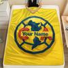 1PC Club America Custom Name Patterned Flannel Blanket Suitable For All Seasons For Home Decor Warmth And Comfort Gifts Holiday Present