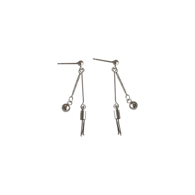 Длинные круглые серьги-цепочки с бахромой и бусинами в стиле темперамент. Простые и модные универсальные серьги-гвоздики с одним словом.