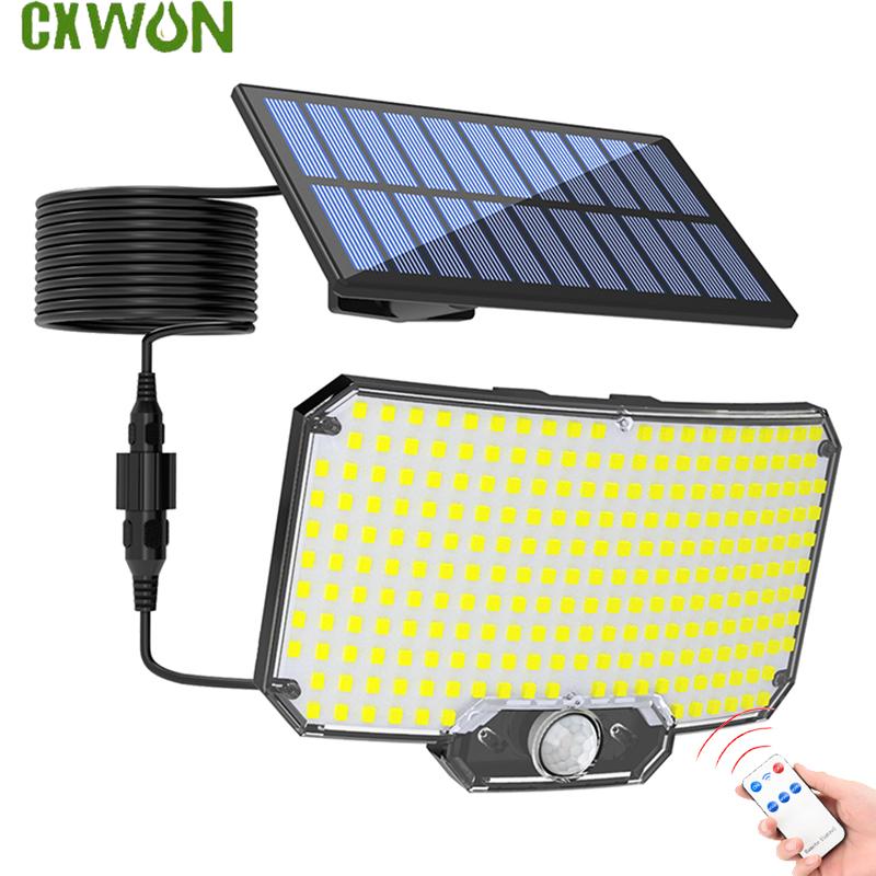 Уличные солнечные светильники с датчиком движения, прожекторы, водонепроницаемые, супер яркие, солнечные лампы для ворот, сарая, патио, амбара, сада, гаража