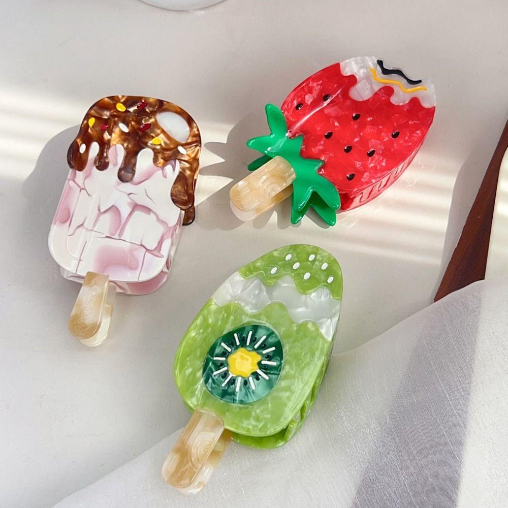 Acetic Acid Fruit Series Hair Claw Sweet Delicious Food Claw Clip Ice Cream Shark Clip Female