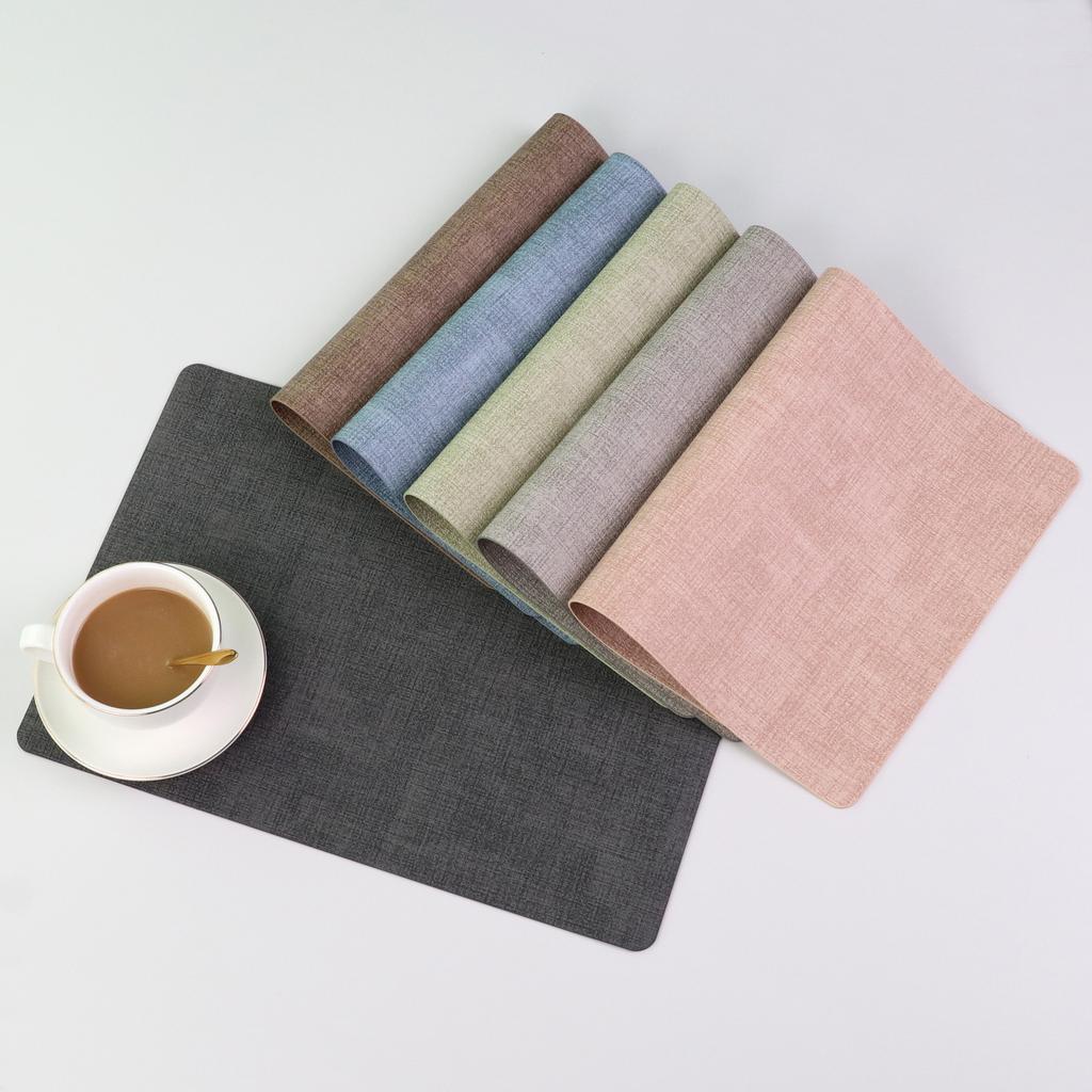 Placemat Light Luxury Solid Color Dining Table Heat Insulation Mat Anti-scalding Coaster Tableware Bowl Plate Tableware Western Food Mat Waterproof