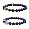 Black Matte Bead Lava Stone Beaded Bracelet Women Fatima Hamsa Hand Bracelet Men Jewelry