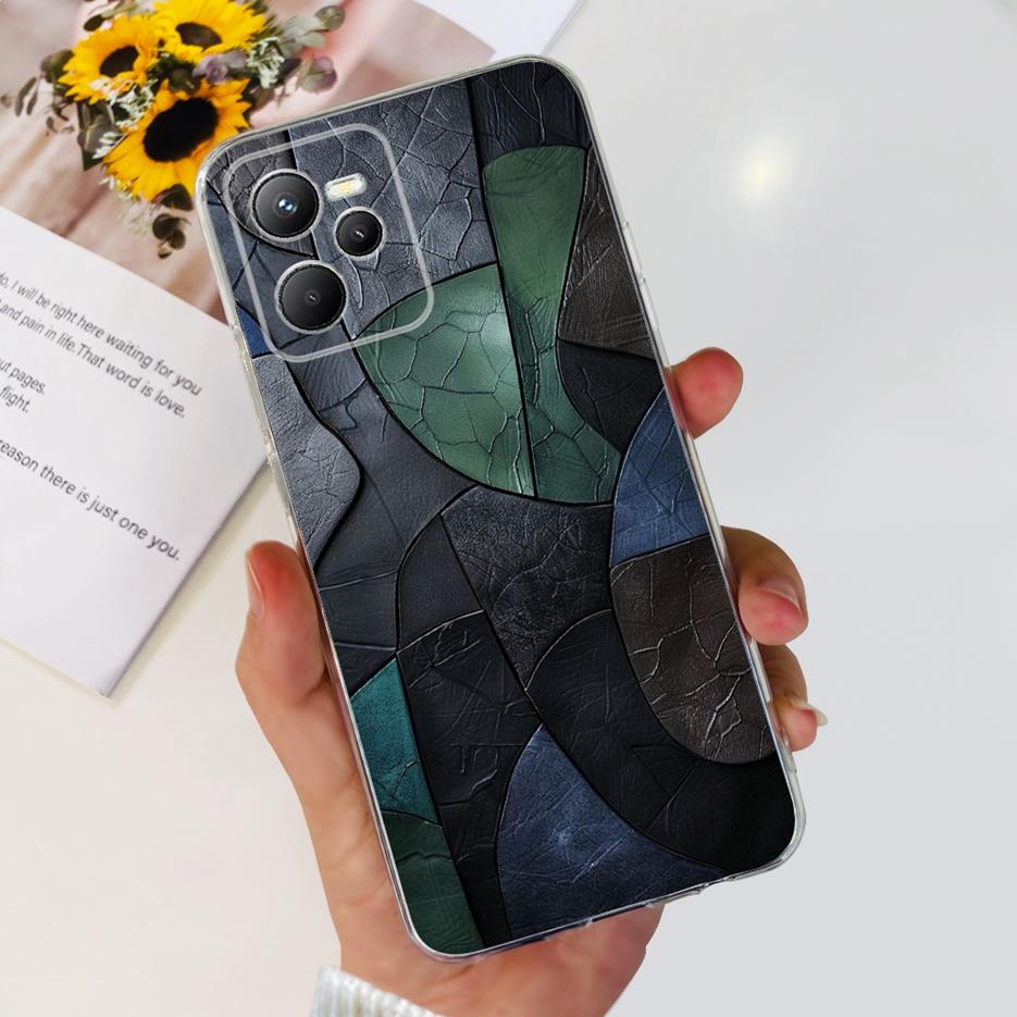 Чехол для Realme C35 RMX3511 Стильный окрашенный чехол Прозрачный силиконовый Мягкий тонкий чехол для телефона Для Realme C35 C 35 RealmeC35 Fundas Shell
