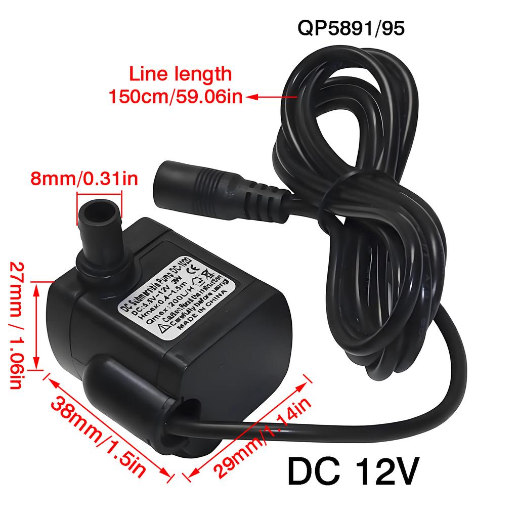 Мини-погружной насос для аквариума DC12V Мини-бесщеточный насос постоянного тока Портативный погружной насос