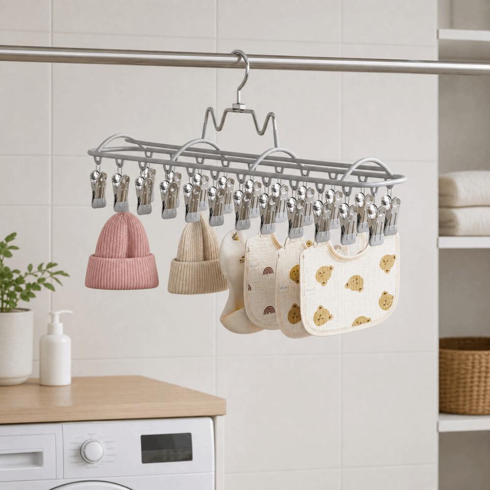 Stainless Steel Sock Drying Rack Windproof Clothes Hanger Clothes Drying Hanger Travel