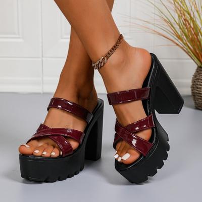 Модные уличные шлепанцы на платформе, женские летние новые с круглым носком, с открытым носком, крест-накрест, на платформе, на нескользящей износостойкой подошве, на высоком каблуке